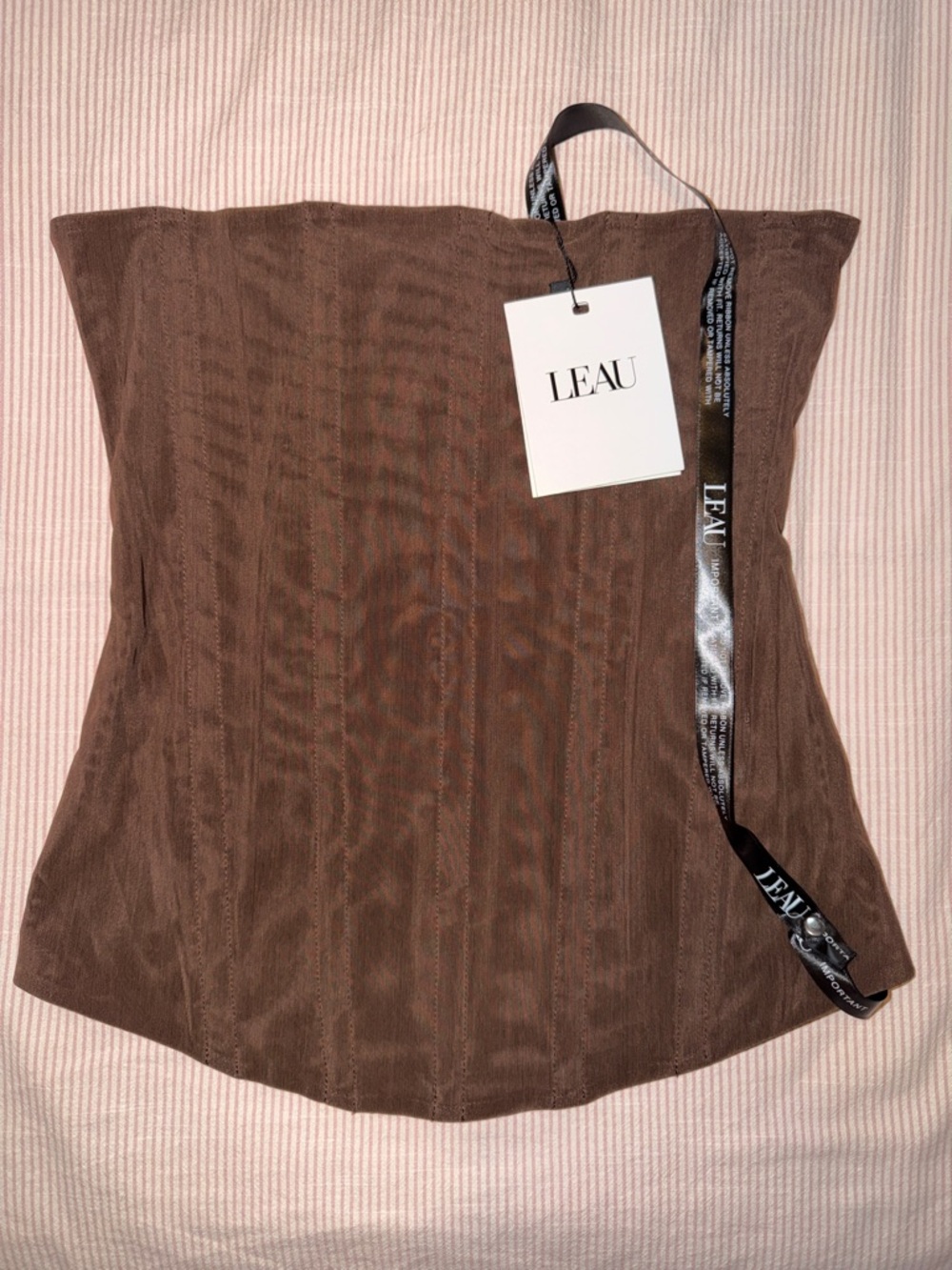 LEAU Brown Strapless Corset Top